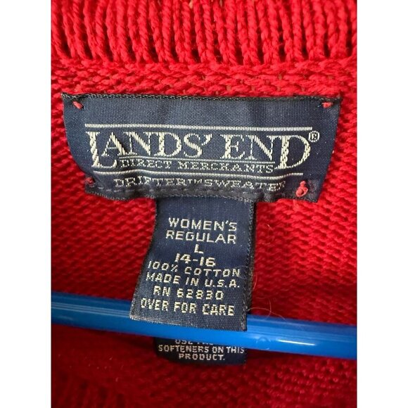 Lands End women’s size large red sweater - Picture 5 of 7